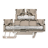 Weidmuller Double-tier terminal, push-in, d/beige, 24A, 4mm²